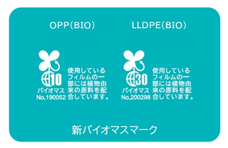 OPP（BIO）とLLDPE（BIO）の新バイオマスマーク
